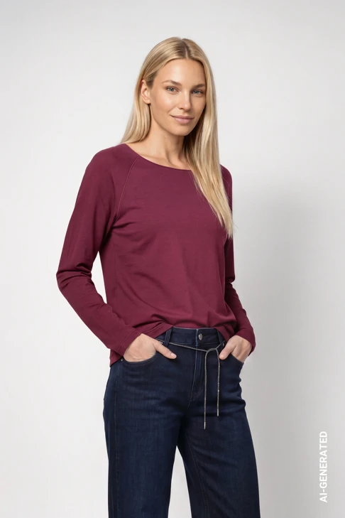 MONARI FASHION SHOW Damen-T-Shirt in Weinrot