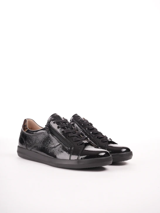 CAPRICE Damen Turnschuhe Lack schwarz