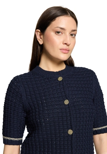 ROBE LÉGÉRE Damen Pullover dunkelblau kurzarm (3)