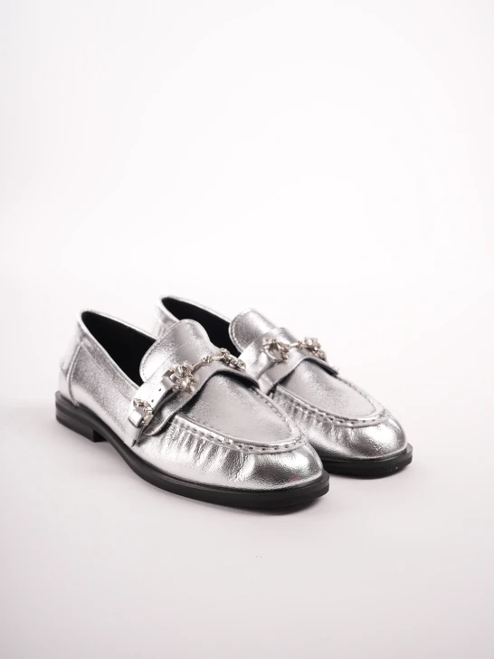 EPICA silberne Damen-Slipper mit dekorativem Detail