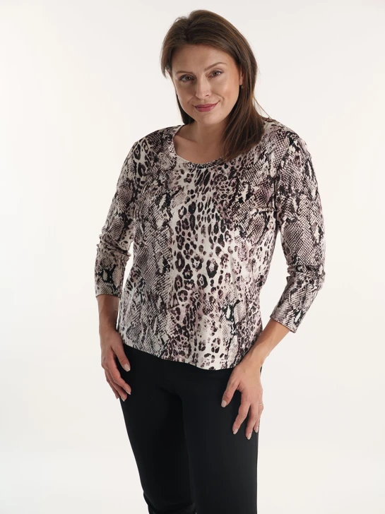 FABER Damen-T-Shirt mit Muster aus Satin