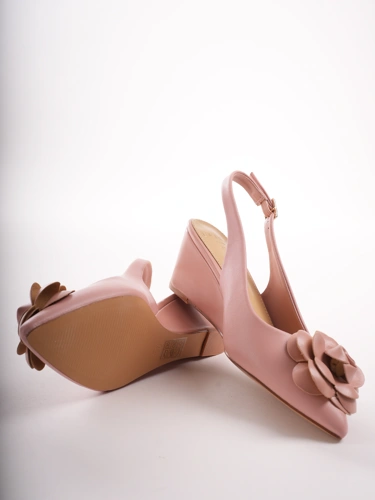 EPICA Damen Pumps rosa mit dekorativer Blume (4)