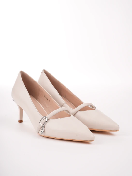 EPICA Damen Pumps beige mit dekorativem Detail