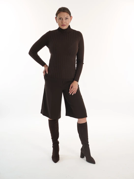 CATNOIR Damen-Rollkragenpullover aus Merinowolle, braun