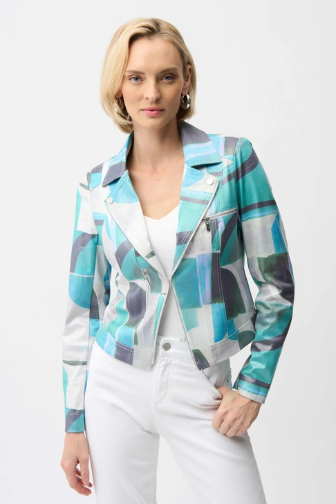 JOSEPH RIBKOFF Damenjacke grün beige kurz