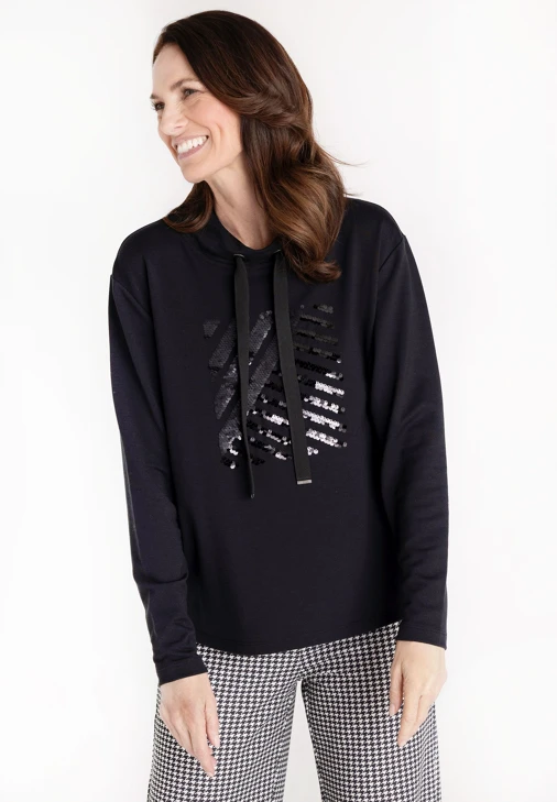 FRANK WALDER Damen-Sweatshirt, schwarz