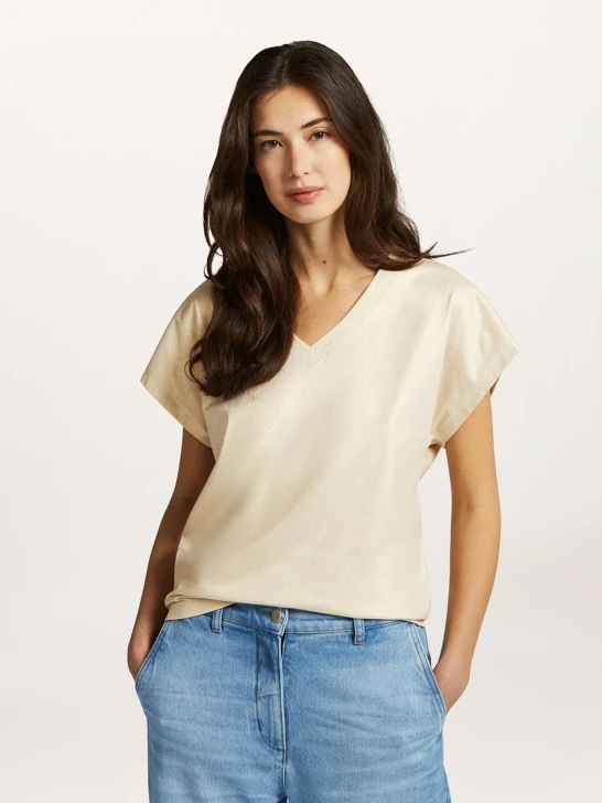 BEAUMONT Damenhemd beige und gold