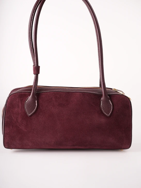 GROSSO BAG Damenhandtasche aus Leder, bordeauxrot