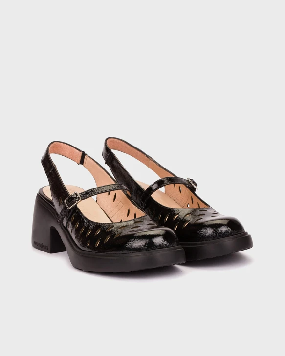 WONDERS Damen Pumps ohne Absatz schwarz