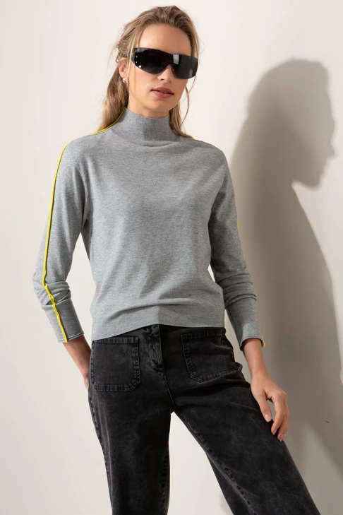 CATNOIR Damen-Strickpullover aus einer Viskosemischung, hellgrau