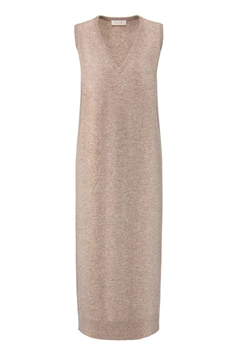 CATNOIR ärmelloses grau-beiges Wollkleid für Damen