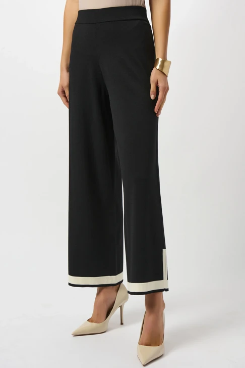 JOSEPH RIBKOFF Schwarze Damenstrickhose mit Farbblöcken