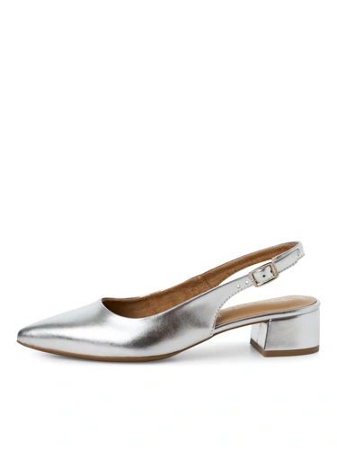 TAMARIS Damen Pumps mit leerem Absatz silber (1)