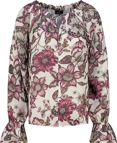 MONARI LEO & BORDEAUX Damenbluse, cremefarben, gemustert (5)