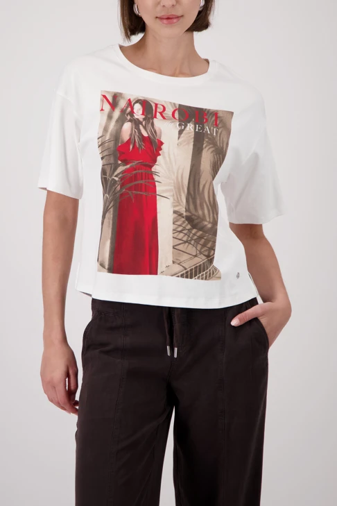MONARI NAIROBI Damen Shirt weiß mit Druck