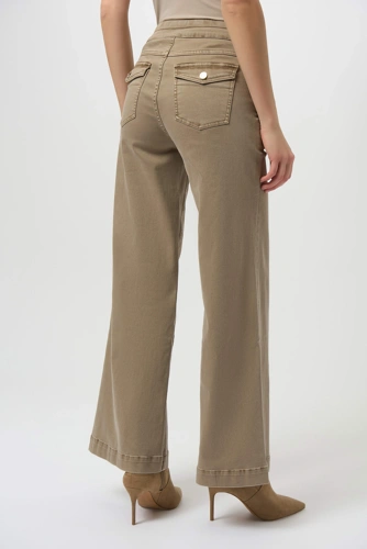 JOSEPH RIBKOFF Damenhose dunkelbeige weit (1)