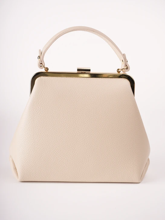 GROSSO BAG Damenhandtasche aus Leder, beige