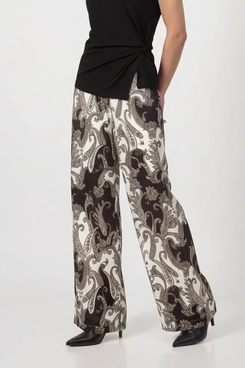 MONARI FRONT ROW Damenhose mit schwarz-weißem Muster