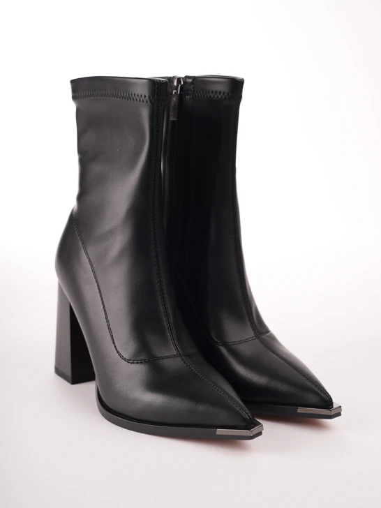 PASS Damen-Stiefeletten aus Öko-Leder, schwarz