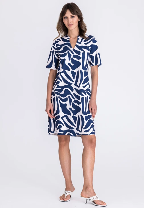 TUZZI BEACH Damen Kleid blau-weiß wendbar