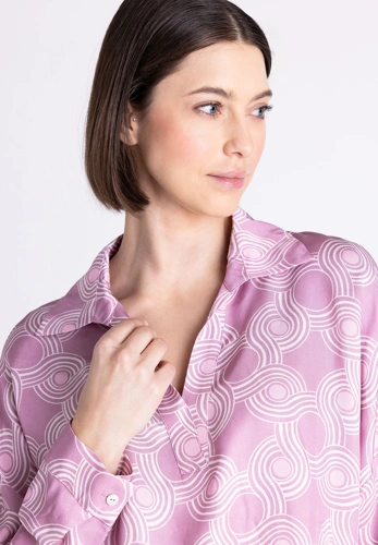 TUZZI WHITE Damenbluse, hellviolett, gemustert (1)