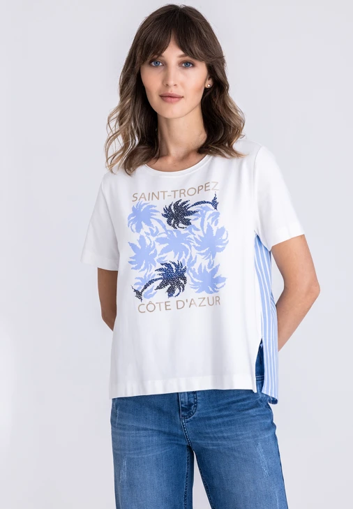 TUZZI BEACH Damen Shirt weiß mit Druck