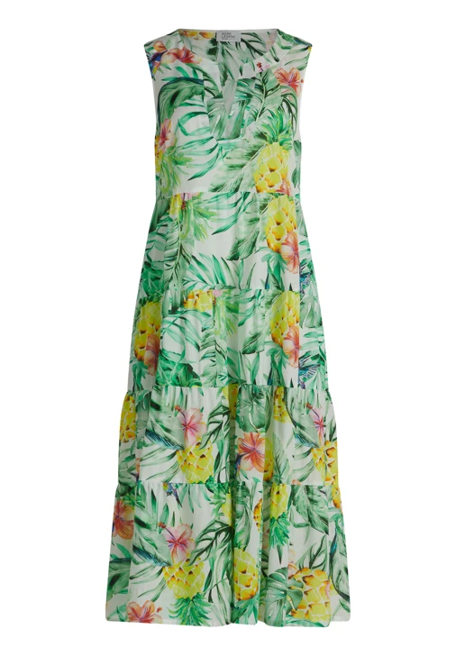 VERA MONT Damenkleid grün mit floralem Muster