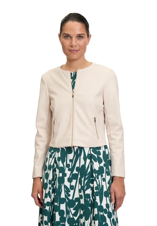 VERA MONT Damen Kurzjacke beige hell mit Reißverschluss