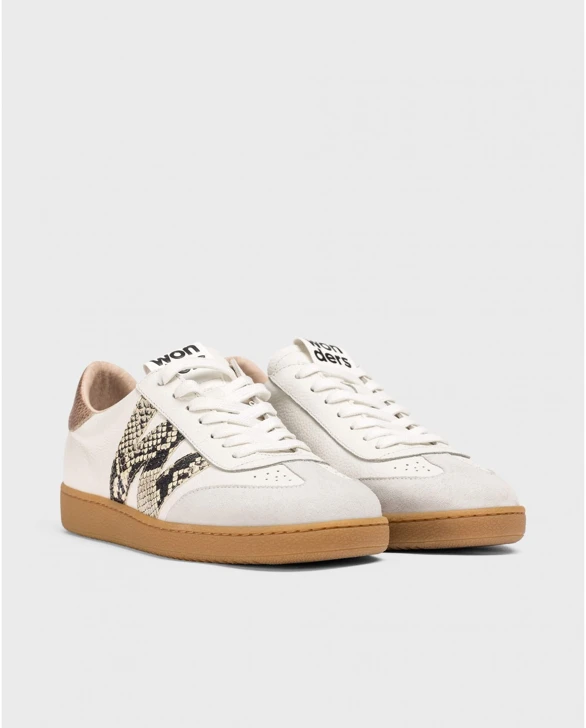 WONDERS Damen Turnschuhe Schlange weiß