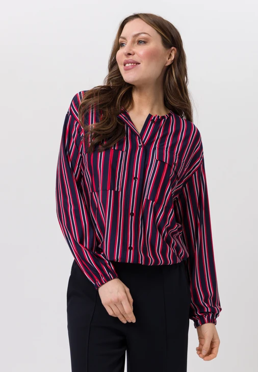 TUZZI RED EDITIO Damenbluse blau-rot mit Streifen