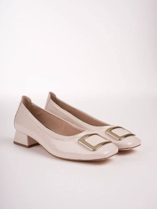 CAPRICE Damen Ballerinas lackiert beige