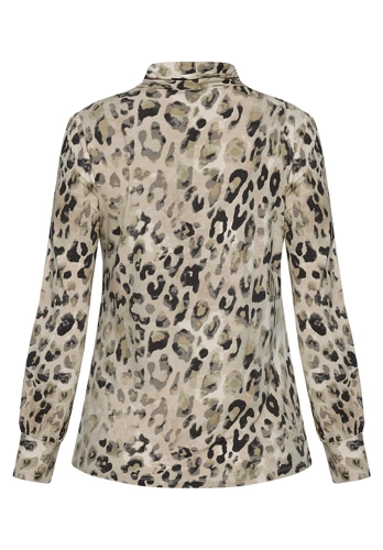 BETTY BARCLAY Damen-T-Shirt in Beige mit Rollkragen und Leopardenmuster BETTY BARCLAY Damen-T-Shirt in Beige mit Rollkragen und Leopardenmuster