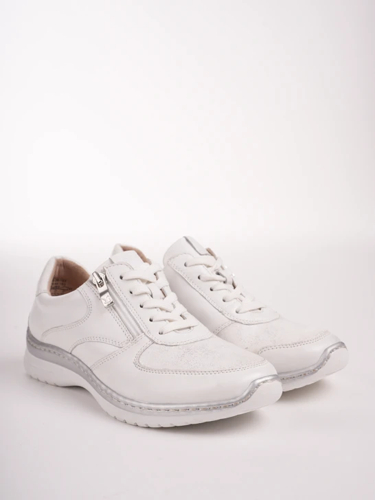 CAPRICE Damen Turnschuhe Leder Stretch weiß