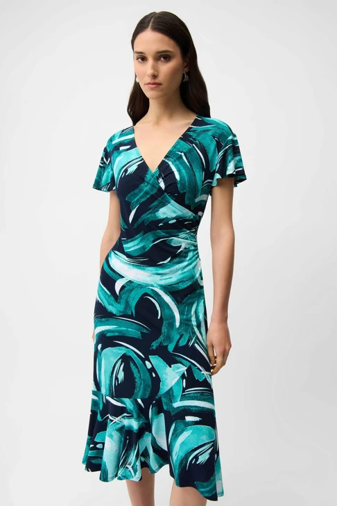 JOSEPH RIBKOFF Damen Kleid türkis mit abstraktem Druck