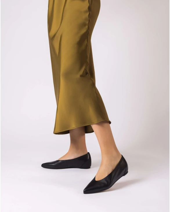 WONDERS TRIANA Damen Ballerinas auf Keil schwarz