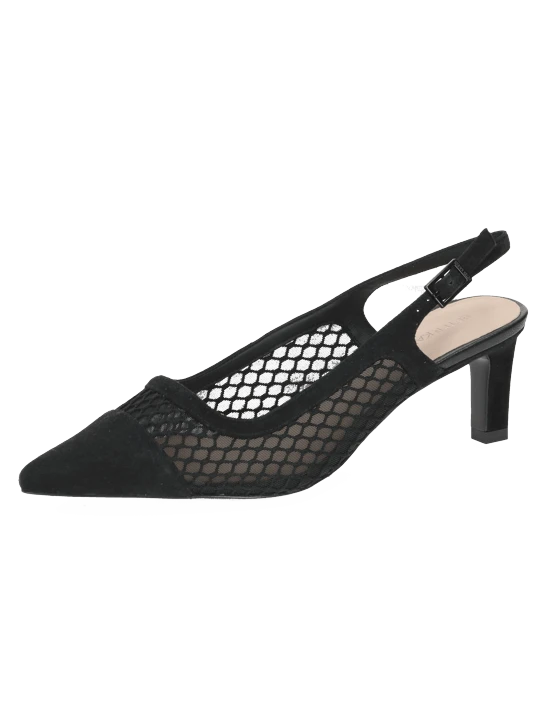 PETER KAISER Damen Pumps aus Mesh ohne Absatz schwarz