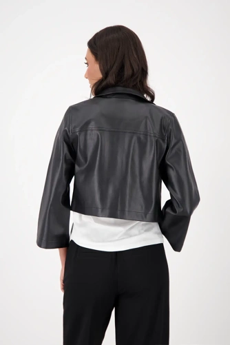 MONARI TOKYO Damenjacke schwarz Kunstleder kurz (1)