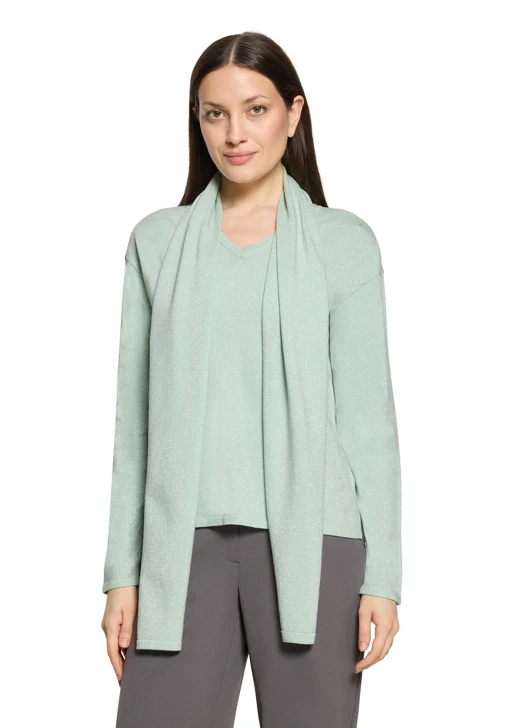 BETTY BARCLAY Damenpullover mit Kapuze, hellgrün mit Lurex