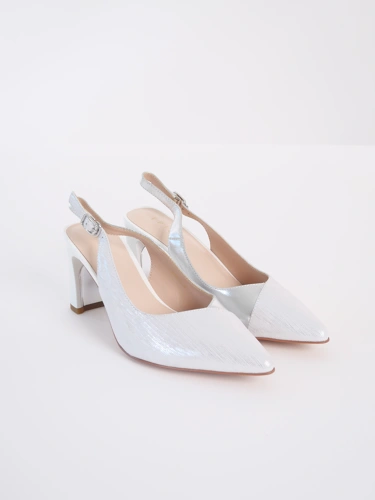 EPICA Damen Pumps in Silber mit Fersenriemen