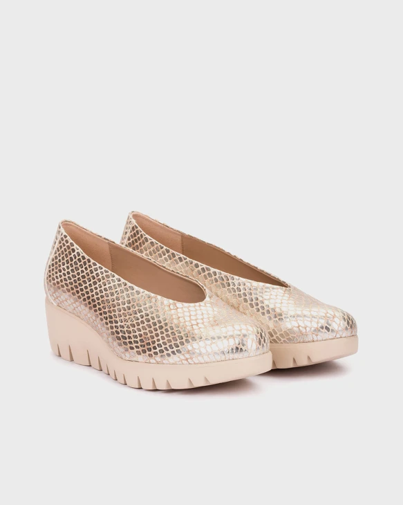 WONDERS Damen Halbschuhe silber-beige