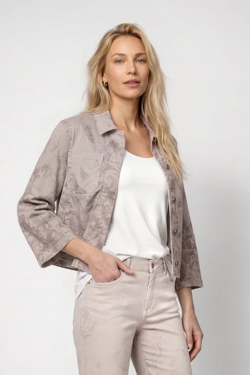 MONARI SOFT BEAUTY Damenjacke, beige, gemustert