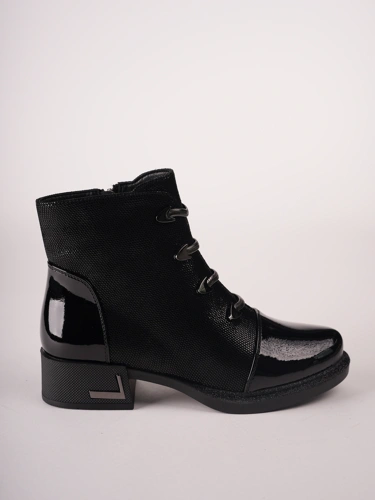 KARISMA Damen-Stiefeletten aus Lackleder, schwarz (2)