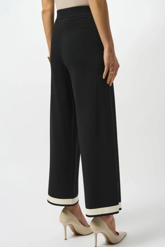 JOSEPH RIBKOFF Schwarze Damenstrickhose mit Farbblöcken (3)