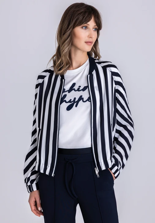 TUZZI DIVA STATE Damenjacke schwarz-weiß gestreift