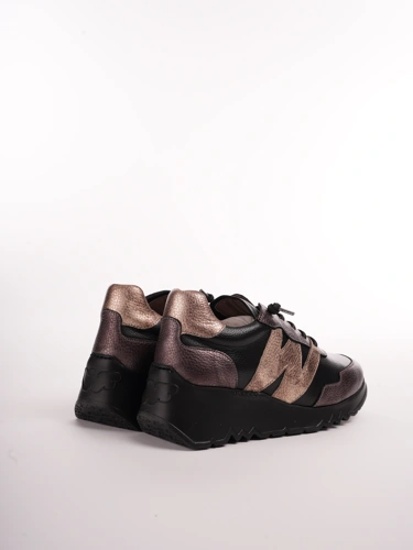 WONDERS Damen Turnschuhe schwarz und bronze (1)