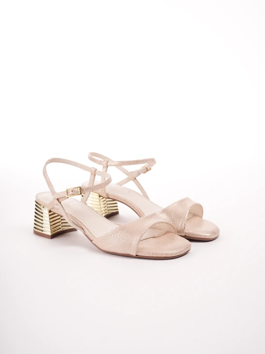 EPICA Damen Sandalen in Gold mit Knöchelriemen