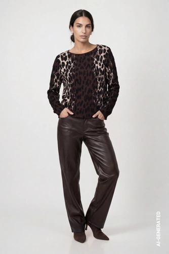MONARI FASHION SHOW Damenpullover mit Leopardenmuster (4)