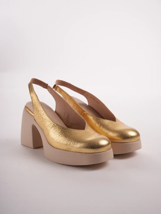 WONDERS Damen Pumps ohne Absatz dunkelgold