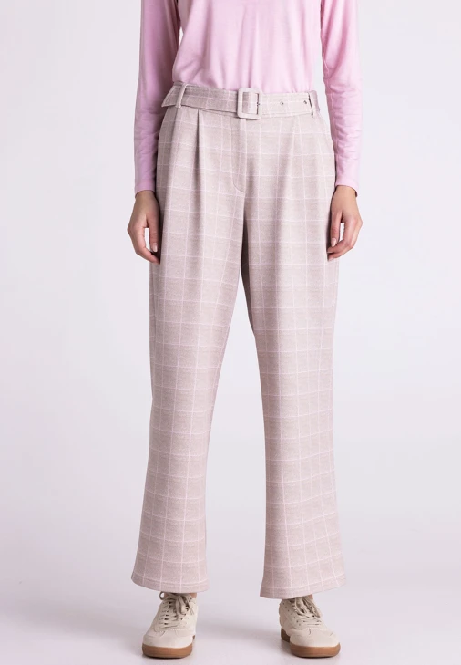 TUZZI  STAY WARM Damen-Weithose, beige, gemustert