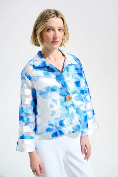 JOSEPH RIBKOFF Damen Jacke blau und weiß